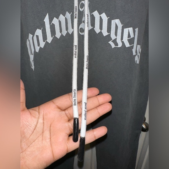 Palm Angels Dark Grey Curved Logo Sweatpants Men’s Small - Picture 6 of 9